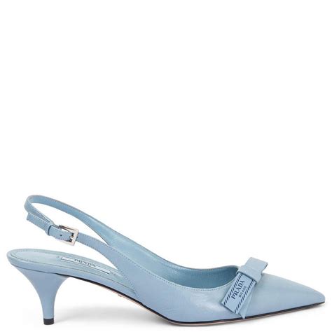 Patent leather slingback pumps Light blue 